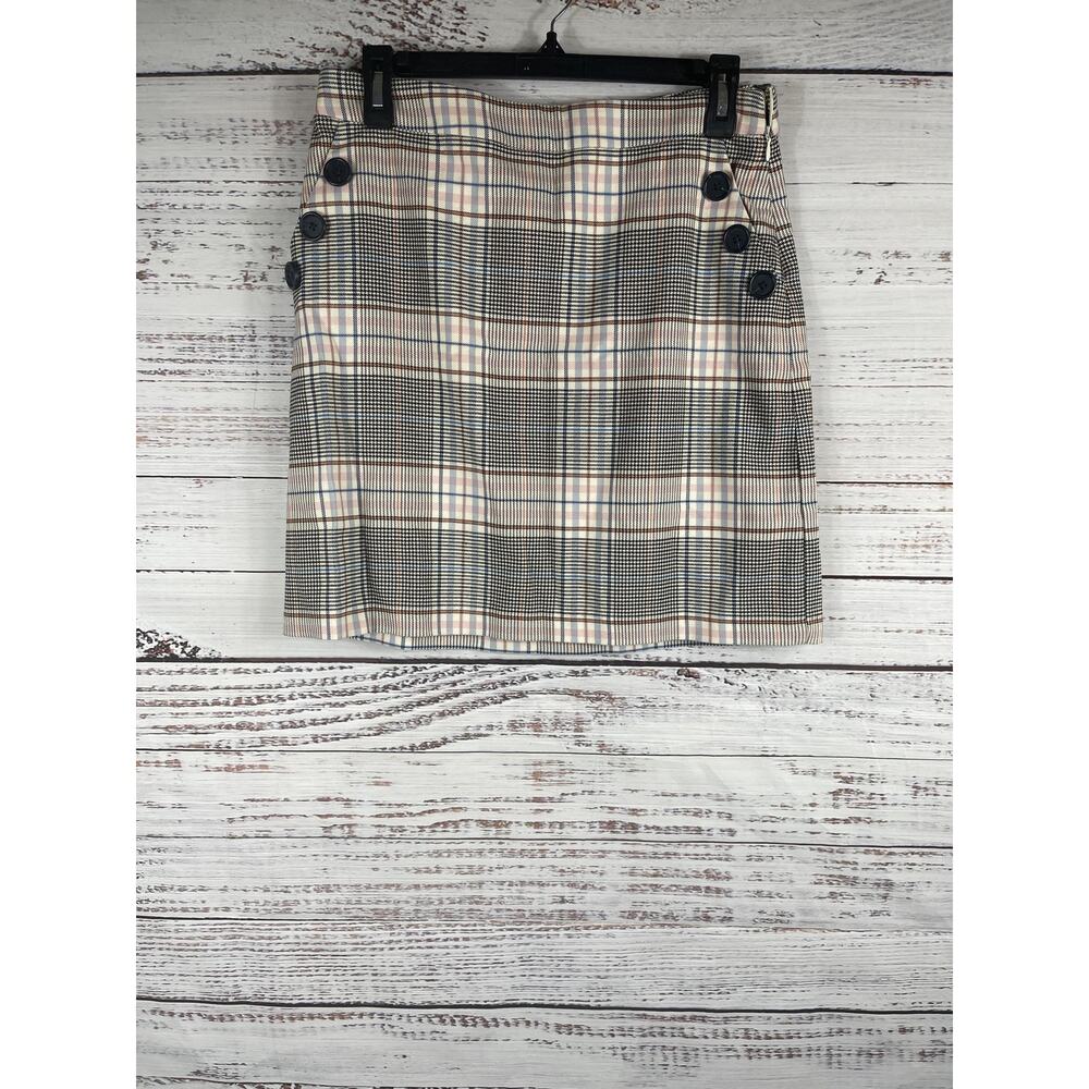 Riley & Rae Skirt Women's 8 Plaid Button Mini Lined Preppy Schoolgirl Pockets